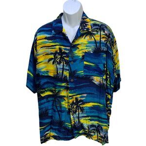Hawaiin Button Down Casual Shirt Size Large Short Sleeve by OCI Old College Inn